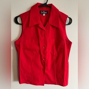 Vintage Made in USA La Vore Red Button Up Top